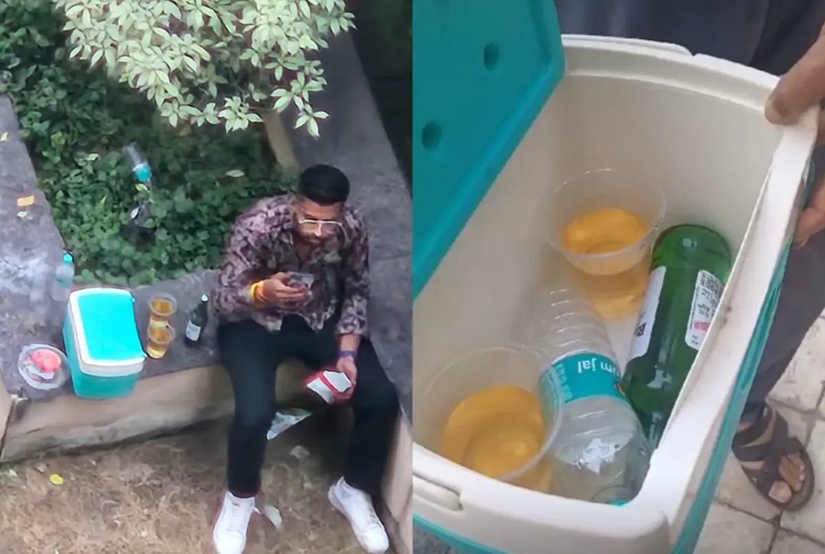 boys openly drinking in ajnara homes park