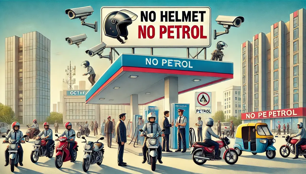 noida no helmet no petrol rule